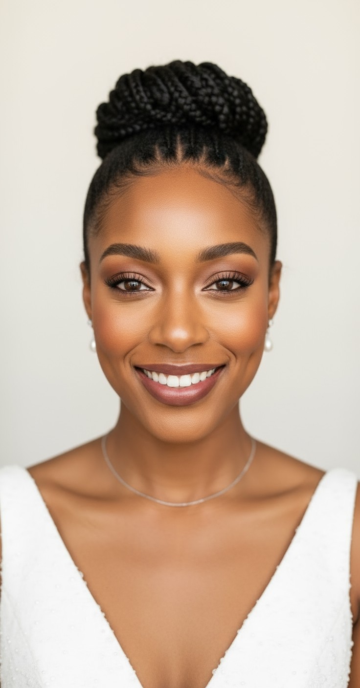 After High Bun Hairstyle For Wedding